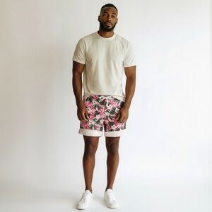 NWT Hudson & Barrow Pink Tropical Shorts​